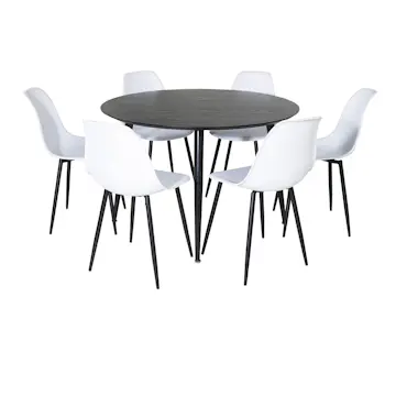 Matgrupp Venture Home Dipp Ø115 cm med 6 Polar Plast Stolar