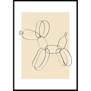 Poster Gallerix Balloon Dog Line Art