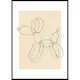 Poster Gallerix Balloon Dog Line Art