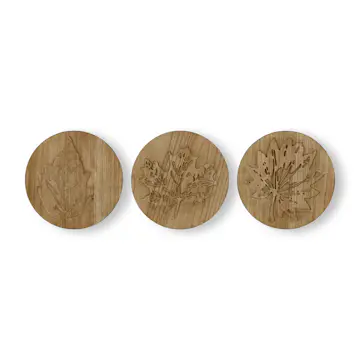 Tavla Art For The Home Wood Leaves Trio