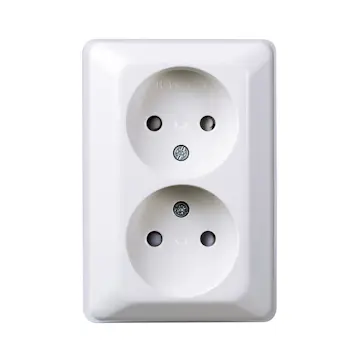 Vägguttag Elko 2-Vägs Utanpåliggande RS Renvit