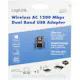 Trådlöst Nätverkskort LogiLink USB 2.0 Wifi-Adapter AC 1200Mbit/s Svart