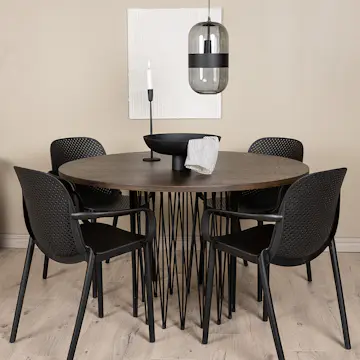 Matgrupp furniture/fashion Stone Rund med 4 Baltimore Stolar