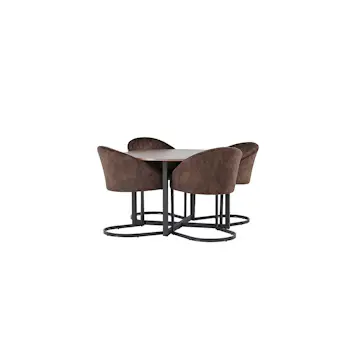 Matgrupp Venture Home Durango Ø120 cm med 4 st Evening stolar