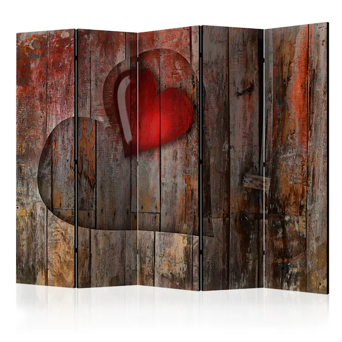 Rumsavdelare Skärmvägg Arkiio Heart on Wooden Background II 225x172 cm
