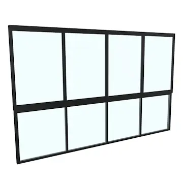 Skjutfönster med fast underdel Landskap Stadig Förlängd sommar 4-del