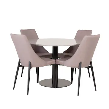 Matgrupp Venture Home Roxanna med 4 Laura Stolar Grå