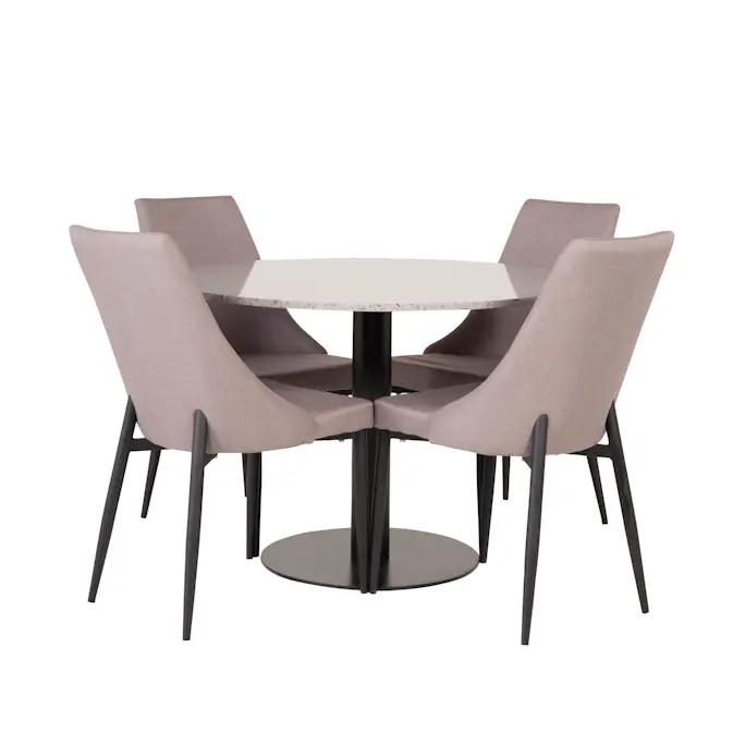 Matgrupp Venture Home Roxanna med 4 Laura Stolar Grå