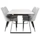 Matgrupp Venture Home Estelle Fyrkantigt Matbord i Marmor 140 cm & 4 Laura Stolar