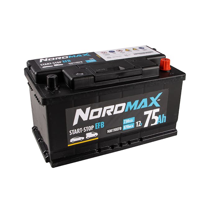 Startbatteri Nordmax EFB (Start-stopp) 75Ah 730A