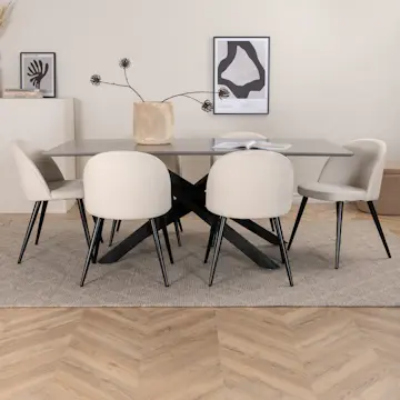 Matgrupp Venture Home med Piata Matbord och 6 Valentina Matstolar