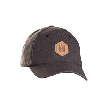 Keps Husqvarna Granitgrå med Läderdetaljer