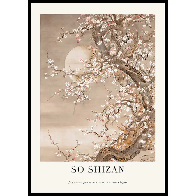 Poster Gallerix Japanese Plum Blossoms In Moonlight By Sō Shizan