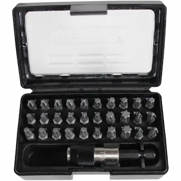 Bitsset Tecos 31 Delar svart i box