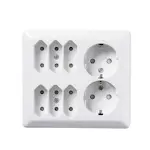 Vägguttag Elko 6+2-Vägs RS Renvit