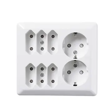 Vägguttag Elko 6+2-Vägs RS Renvit