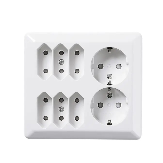 Vägguttag Elko 6+2-Vägs RS Renvit