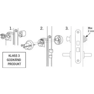 Cylinder Millers 71237 Oval 3 lås 5 nycklar
