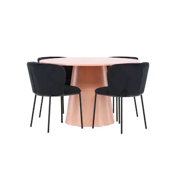 Matgrupp Venture Home Lanzo Ø120 cm med 4st Edina Matstolar