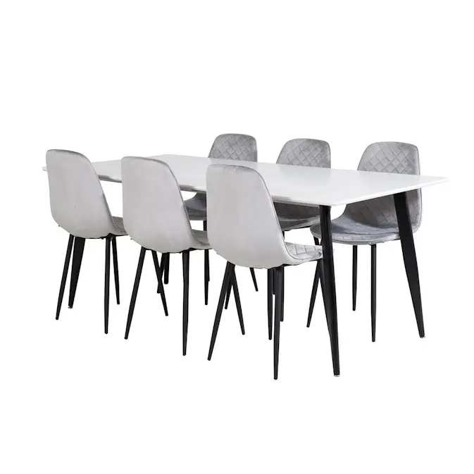 Matgrupp Venture Home Pobbie med 6 Phoi Stolar Sammet