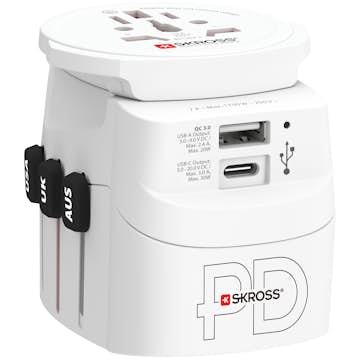Reseadapter Skross PRO Light USB AC30PD World PD 30W Jordad