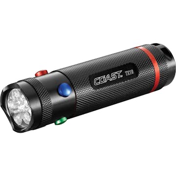 Ficklampa Coast Tx10 Med Vitt Rött Blått Och Grönt Ljus
