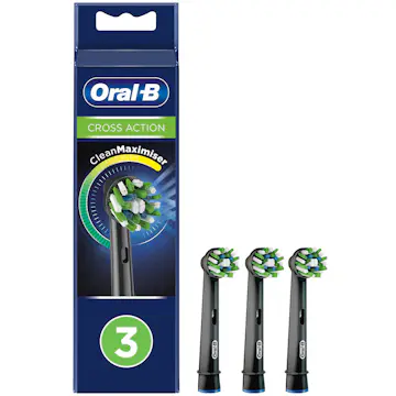 Borsthuvud Oral-B Cross Action Black 3 st