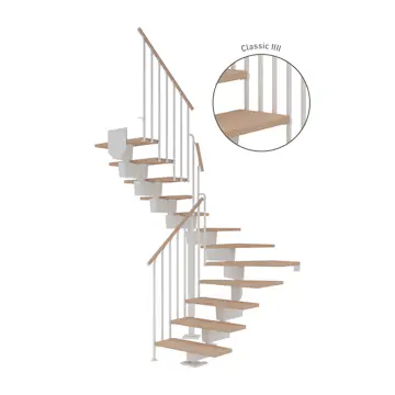 Vinkeltrappa Dolle Dubai Ek Vit Oljad 1/2 Classic IIII