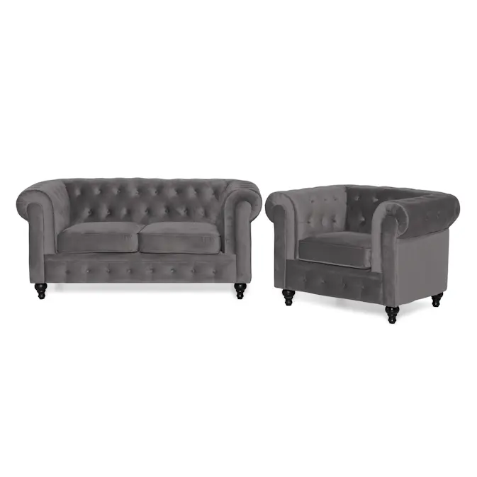 Soffgrupp Manor House Chesterfield Lyx 2-sits med Fåtölj