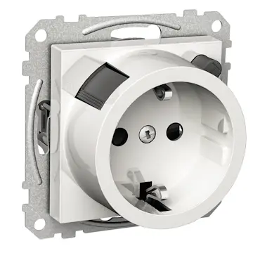 Vägguttag Schneider Electric Exxact med Jordfelsbrytare