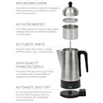 Perkolator Champion C3 Design Svart Stål 10kp