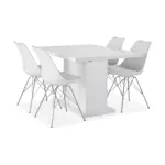 Matgrupp Concept 55 Ratliff Rektangulärt Matbord 120-160 cm Förlängningsbart med 4 Shell Matstol