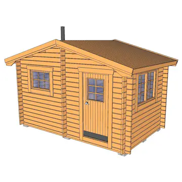 Bastu Baseco Laisa 10 m² Fristående Bastuhus med Sadeltak & 2-glas Fönster