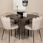 Matgrupp furniture/fashion Stone Ø120 cm med 4 Limhamn Light Stolar
