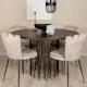 Matgrupp furniture/fashion Stone Ø120 cm med 4 Limhamn Light Stolar