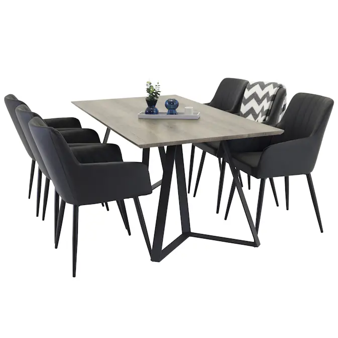 Matgrupp Venture Home Madde med 6 Corina Stolar Konstläder