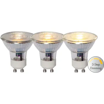 LED-lampa Star Trading GU10 MR16 Spotlight Glas 3-step