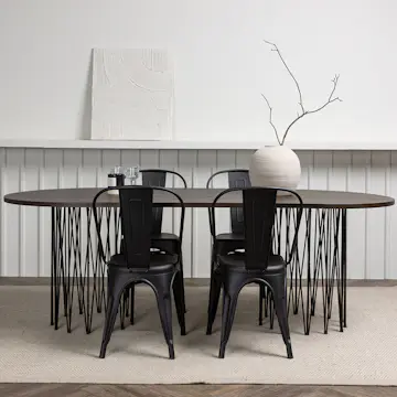 Matgrupp Venture Home Stone med 4 Tempe Stolar