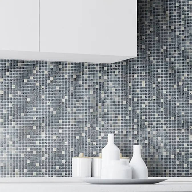 Kristalmosaik Arredo Blank Exclusive Stone Svart/Krom 1,5x1,5 cm