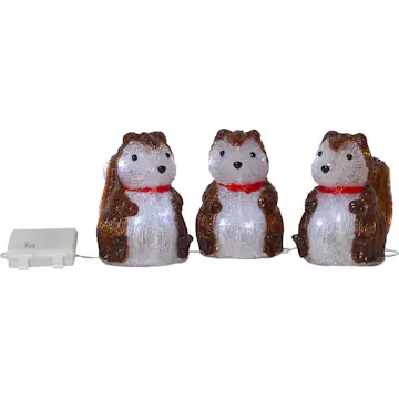 Dekorationsfigur Star Trading Crystalo 3st ekorrar