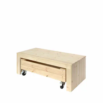 Fun Sandlåda PLUS med Hjul och Bänk 120 cm