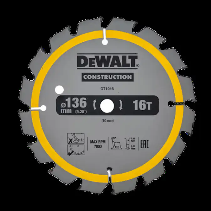 Cirkelsågklinga DeWalt DT1946 136X10 mm 16T