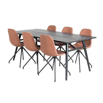 Matgrupp Venture Home Salt med 6 Pobbie Stolar Snurrfunktion