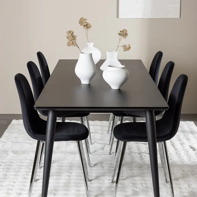 Matgrupp Venture Home Ellis 230 med 6 st Polar Stolar Sammet