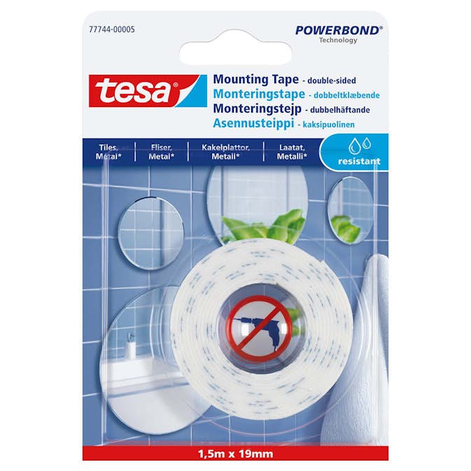 Mont.tejp Tesa Spegel Kakel 1,5 m x 19 mm