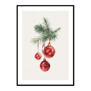 Poster Gallerix Watercolor Christmas Balls