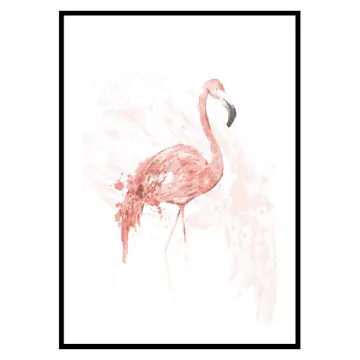 Poster Gallerix Watercolor Flamingo