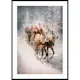 Poster Gallerix Santa Claus Reindeer and Sleigh
