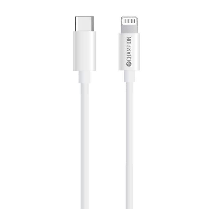 USB-C Champion till Lightning Kabel 1m Vit