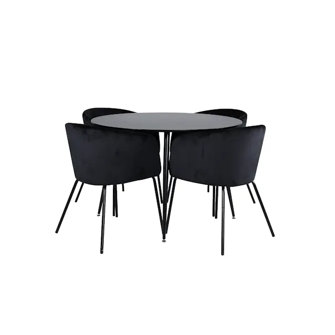 Matgrupp Venture Home Silvia med 4 Bergen Stolar Sammet